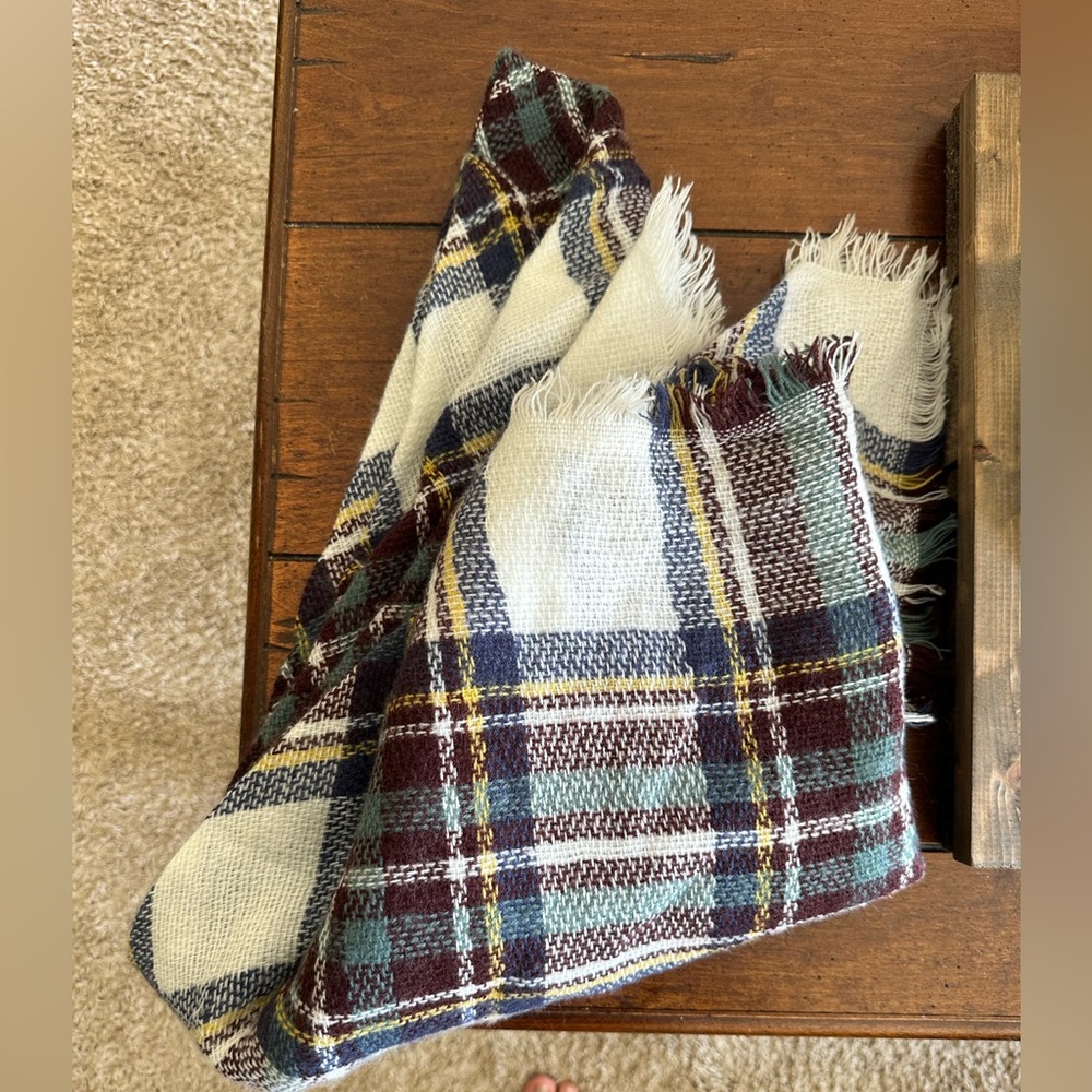 Plaid Fringe blanket Scarf